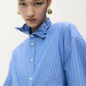 Blue Striped Button-Up Shirt